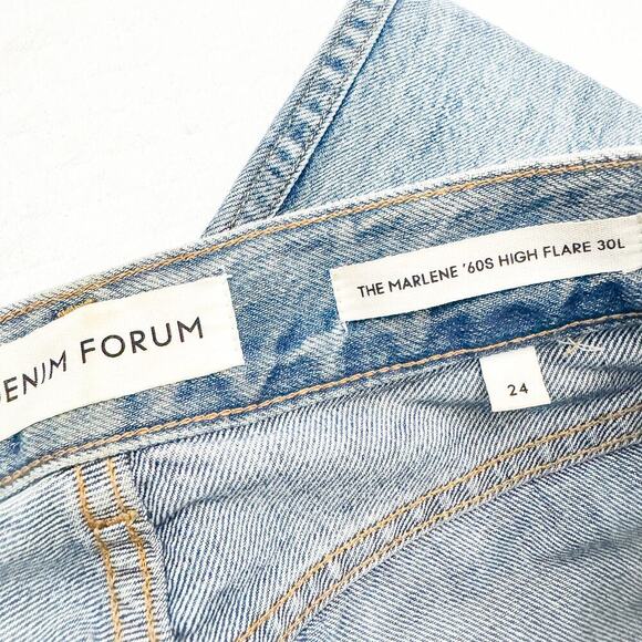 Denim Forum The Marlene '60s High Flare Wide Leg Denim Jeans Size 24 x 30L - Picture 6 of 9